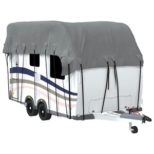 vidaXL Caravan dakbedekking 600x300 cm vliesvlies grijs