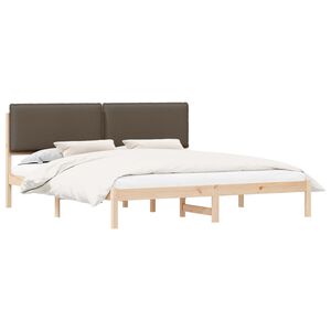 vidaXL Bedframe met Gevoerd Hoofdgedeelte Taupe 200 x 200 cm