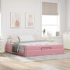 vidaXL Bedframe met matras met matras 2 pcs Roze Fluweel