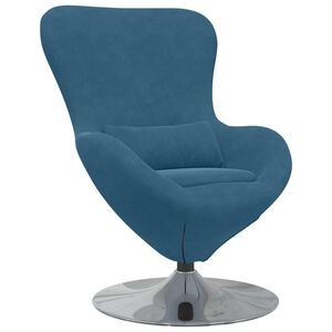 vidaXL Eivormige stoel Blauw Fluweel