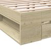 vidaXL Bedframe met lades bewerkt hout sonoma eikenkleurig 135x190 cm