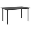 vidaXL Tuintafel 150x80x74 cm staal en glas zwart