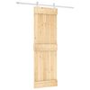 vidaXL Schuifdeur Natuurlijk en Wit 70 x 210 cm Massief Grenenhout