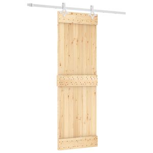 vidaXL Schuifdeur Natuurlijk en Wit 70 x 210 cm Massief Grenenhout