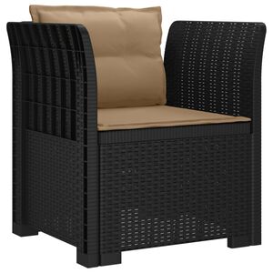 vidaXL E&eacute;npersoons Fauteuil met Kussens Rattan Look PP Antraciet