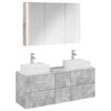 vidaXL Badkamermeubelset 4 pcs Betongrijs Bewerkt hout en glas