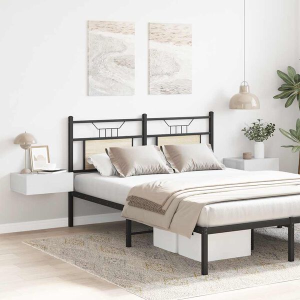 vidaXL Nachtkastjes 2 st zwevend 40x30x15cm bewerkt hout hoogglans wit