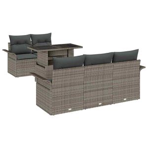 vidaXL Tuin Sofa Set 6 st Grijs poly rattan