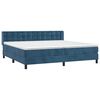 vidaXL Boxspring met matras fluweel donkerblauw 200x200 cm