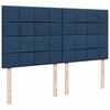 vidaXL Boxspring met matras stof blauw 200x200 cm
