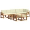 vidaXL Buiten bankenset met kussen 9 pcs Natuurlijk en Cr&egrave;me