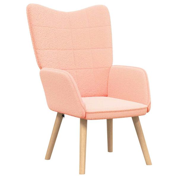 vidaXL Fauteuil Roze 62 x 67 x 95,5 cm Sherpa Stof