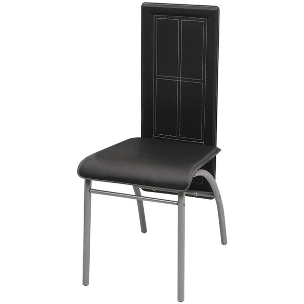 vidaXL Eetkamerstoelen 2 st kunstleer zwart