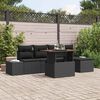 vidaXL Tuin Sofa Set met opslag 6 pcs Zwart Poly riet