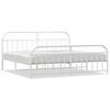 vidaXL Bedframe met hoofd- en voeteneinde metaal wit 193x203 cm