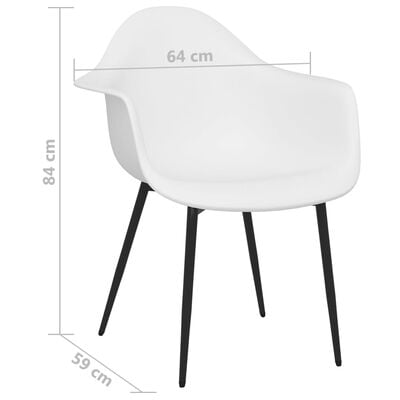 vidaXL Eetkamerstoelen 4 st PP wit