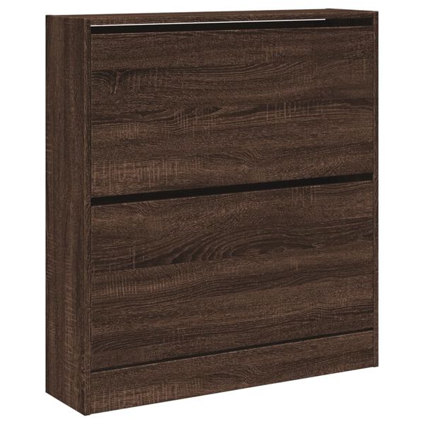 vidaXL Schoenenkast 80x21x87,5 cm bewerkt hout bruin eikenkleur