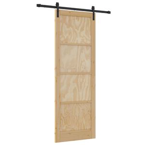 vidaXL Schuifdeur Naturel 83 x 232 cm Massief grenenhout