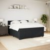 vidaXL Boxspring met matras fluweel zwart 180x200 cm