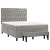 vidaXL Boxspring met matras fluweel lichtgrijs 140x190 cm