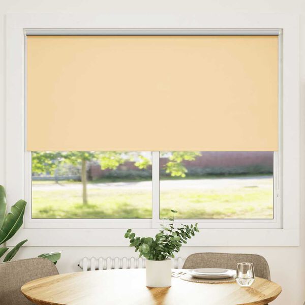 vidaXL Rolgordijn verduisterend 144,4 x 175 cm stofbreedte 140 cm beige