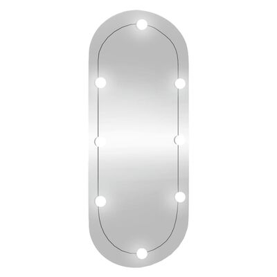 vidaXL Wandspiegel met LED's ovaal 40x90 cm glas