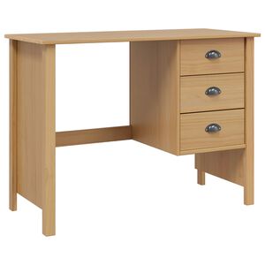 vidaXL Bureau met lades met lade Hill Honingbruin 100 x 45 x 74 cm