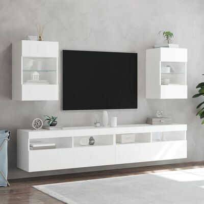 vidaXL Tv-meubel met LED-verlichting 40x30x60,5 cm wit