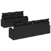 vidaXL Tuin Sofa Set 8 st Zwart poly rattan
