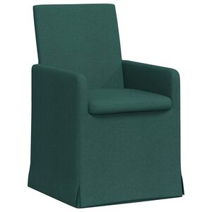 vidaXL Eettafelstoelen 2 st Stof Donkergroen 57 x 67 x 95 cm
