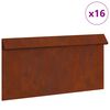 vidaXL Slakkenhekje 16 st 50 x 3,5 x 25 cm weervast staal Roestig
