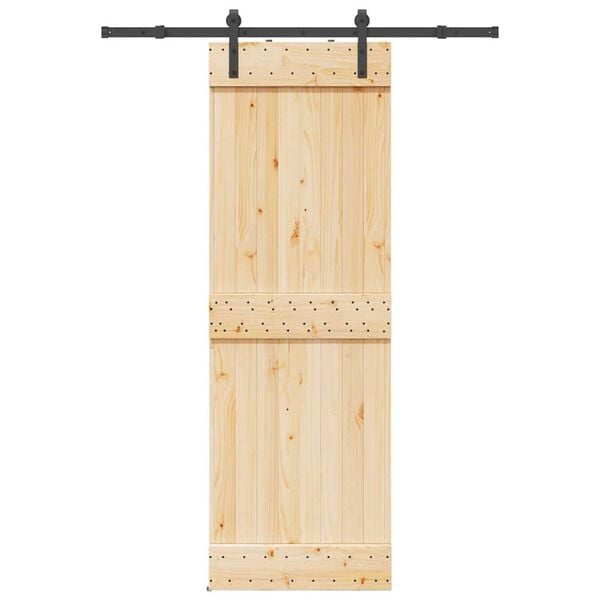 vidaXL Schuifdeur met beslag 70x210 cm massief grenenhout