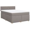 vidaXL Boxspring met matras stof taupe 140x190 cm