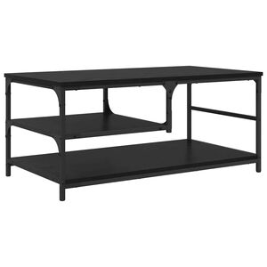 vidaXL Salontafel Zwart Eiken 90 x 49 x 40 cm Bewerkt hout