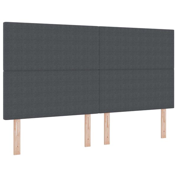vidaXL LED Hoofdbord met LED-striplichten Donkergrijs 180 cm Polyester