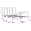 vidaXL Bedframe zonder matras massief grenenhout wit 140x200 cm
