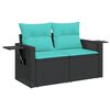 vidaXL 7-delige Loungeset met kussens poly rattan acacia grijs