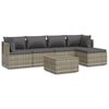 vidaXL 6-delige Loungeset met kussens poly rattan grijs