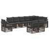 vidaXL Tuinbankenset 10 pcs Grijs poly rattan