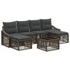 vidaXL Tuinbankenset 7 st Grijs poly rattan