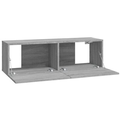 vidaXL Tv-wandmeubels 2 st 100x30x30 cm hout grijs sonoma eikenkleurig