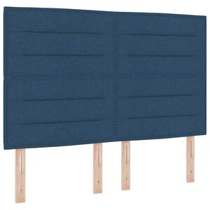 vidaXL Boxspring bed met matras met LED Blauw 140 x 200 cm Stof