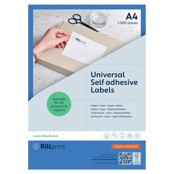 rillprint Etiketten 105x42,4 mm 1000 vellen wit