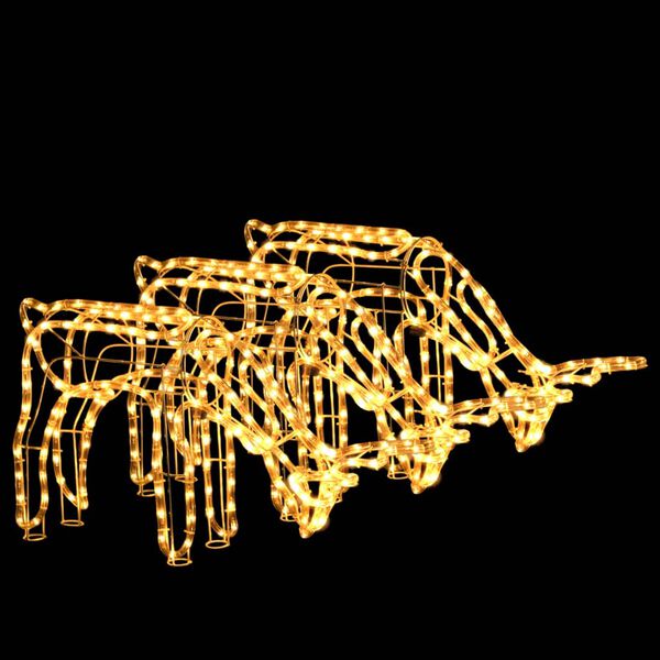 vidaXL Kerstfiguur rendier 3 st 73x31x45 cm warmwit