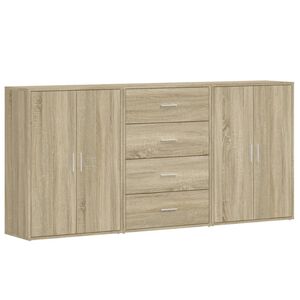 vidaXL Dressoirs 3 st 60x31x84 cm bewerkt hout sonoma eikenkleurig