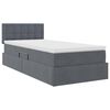 vidaXL Opbergbed met LED met matras Donkergrijs 90 x 190 cm Fluweel