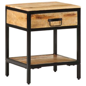 vidaXL Nachtkastje Bruin 40 x 35 x 50 cm Massief Mangohout en Metaal