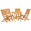 vidaXL Tuin eettafelset 5 st Bruin Massief Acaciahout