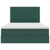 vidaXL Opbergbed met LED met matras Donkergroen 140 x 200 cm Fluweel