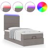 vidaXL Ottoman bed met matras en LED's 80x200cm stof taupe